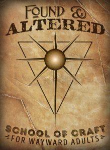 Found & Altered School of Craft for Wayward Adults logo featuring a triangle with a sunburst in the center