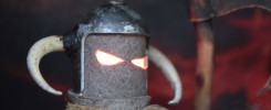 Closeup of Death Dealer's face looking to the right.